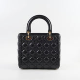 Christian Dior Medium Lambskin Lady Dior Black